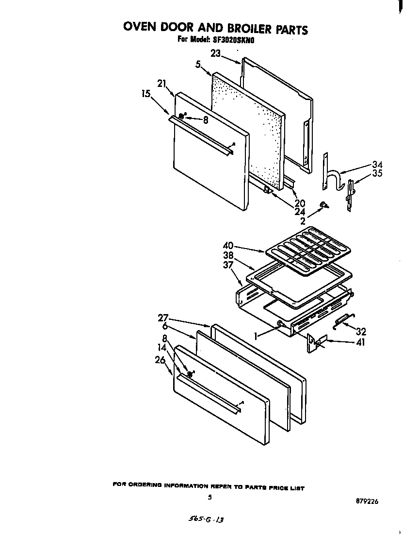 Oven door and broiler