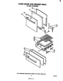 Oven door and broiler