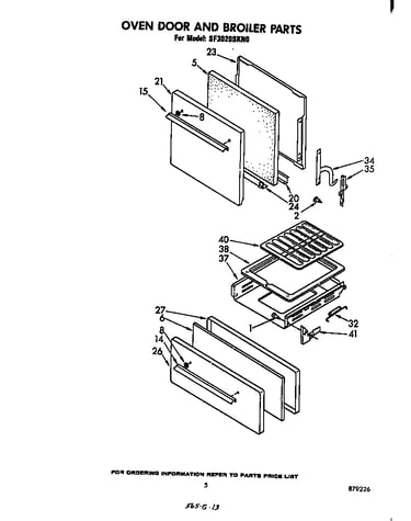 Oven door and broiler
