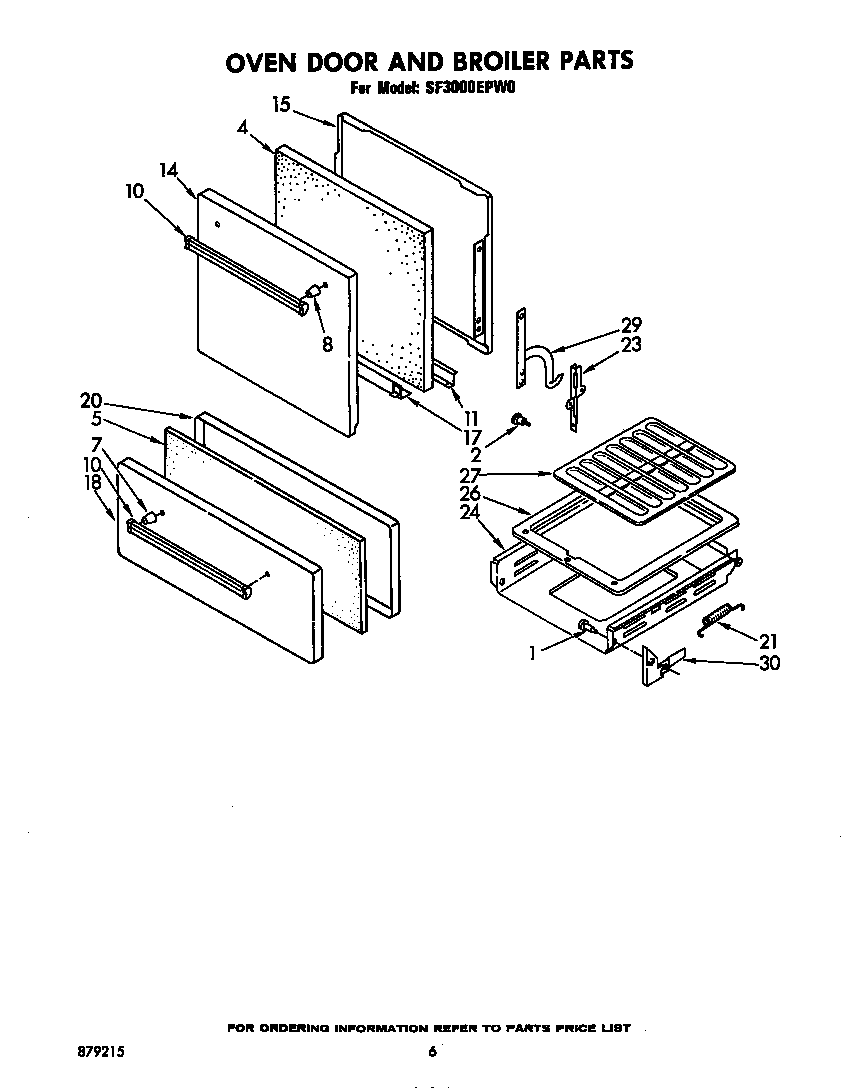 Oven door and broiler