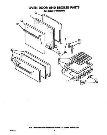 Oven door and broiler