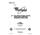 Whirlpool SF5100EPW0 front cover diagram