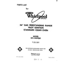 Whirlpool SF5100SPW0 front cover diagram