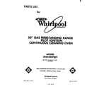 Whirlpool SF334BSPW0 front cover diagram