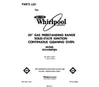 Whirlpool SF334BEPW0 front cover diagram