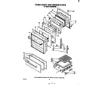 Whirlpool SF330PSPW0 oven door and broiler diagram