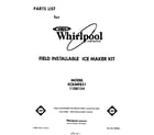 Whirlpool ECKMF831 cover page diagram
