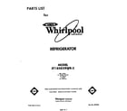 Whirlpool ET18XKXRWR3 front cover diagram