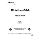 KitchenAid KUIS185S front cover diagram