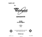 Whirlpool ET18XKXRWR4 front cover diagram