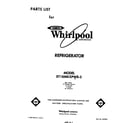 Whirlpool ET18MKXPWR5 front cover diagram