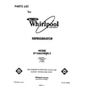 Whirlpool ET18AKXRWR2 front cover diagram