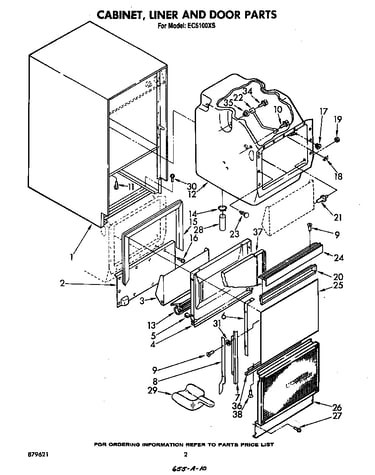 Cabinet, liner and door