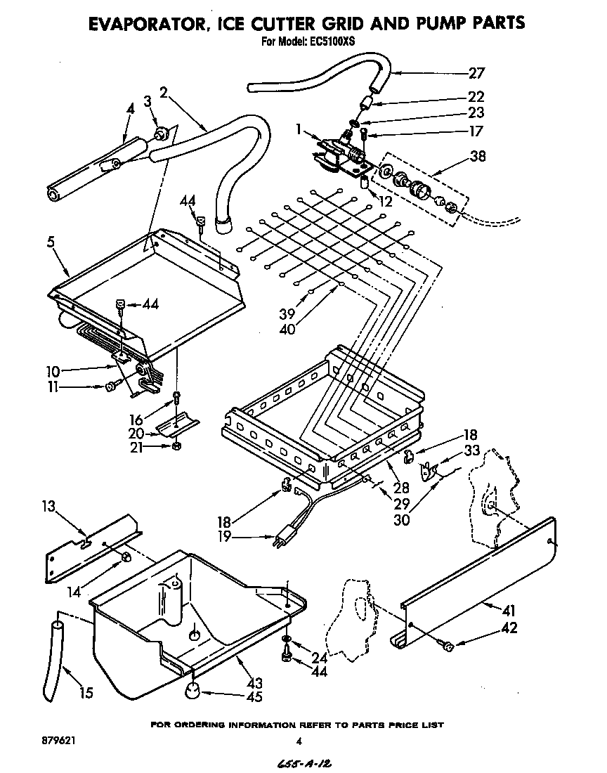 EVAPORATOR, ICE CUTTER GRID AND PUMP