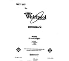 Whirlpool ET18XKXSW01 front cover diagram