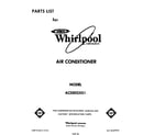 Whirlpool AC0802XS1 front cover diagram