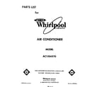 Whirlpool AC1504XT0 front cover diagram