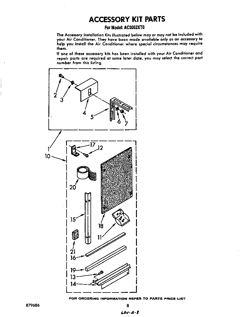 Accessory kit parts