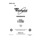 Whirlpool ET12CCRSW00 front cover diagram