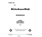 KitchenAid KLRF15XSWH10 front cover diagram