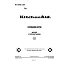 KitchenAid KTRF20KTWH00 front cover diagram