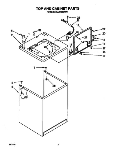 Top and cabinet