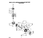 Roper RAX7245AW0 brake, clutch, gearcase, motor and pump diagram
