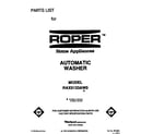Roper RAX5133AW0 front cover diagram