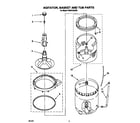 Roper RAB4132AW0 agitator, basket and tub diagram
