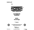 Roper RAL6245AW0 front cover diagram