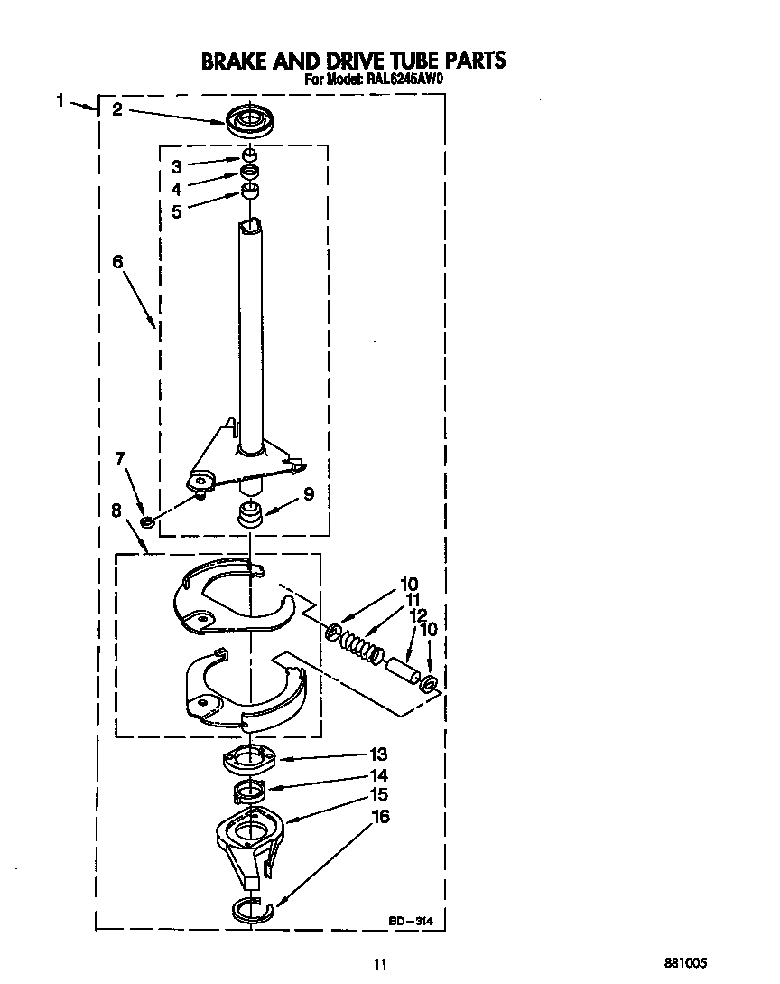 Brake and drive tube