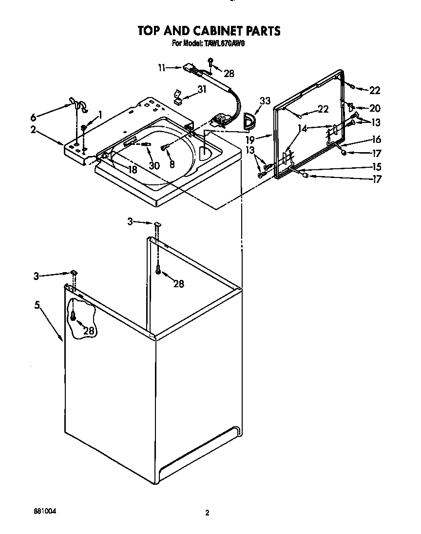 Top and cabinet