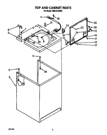 Top and cabinet