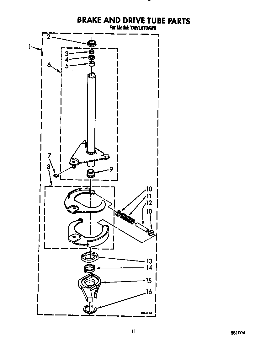 Brake and drive tube