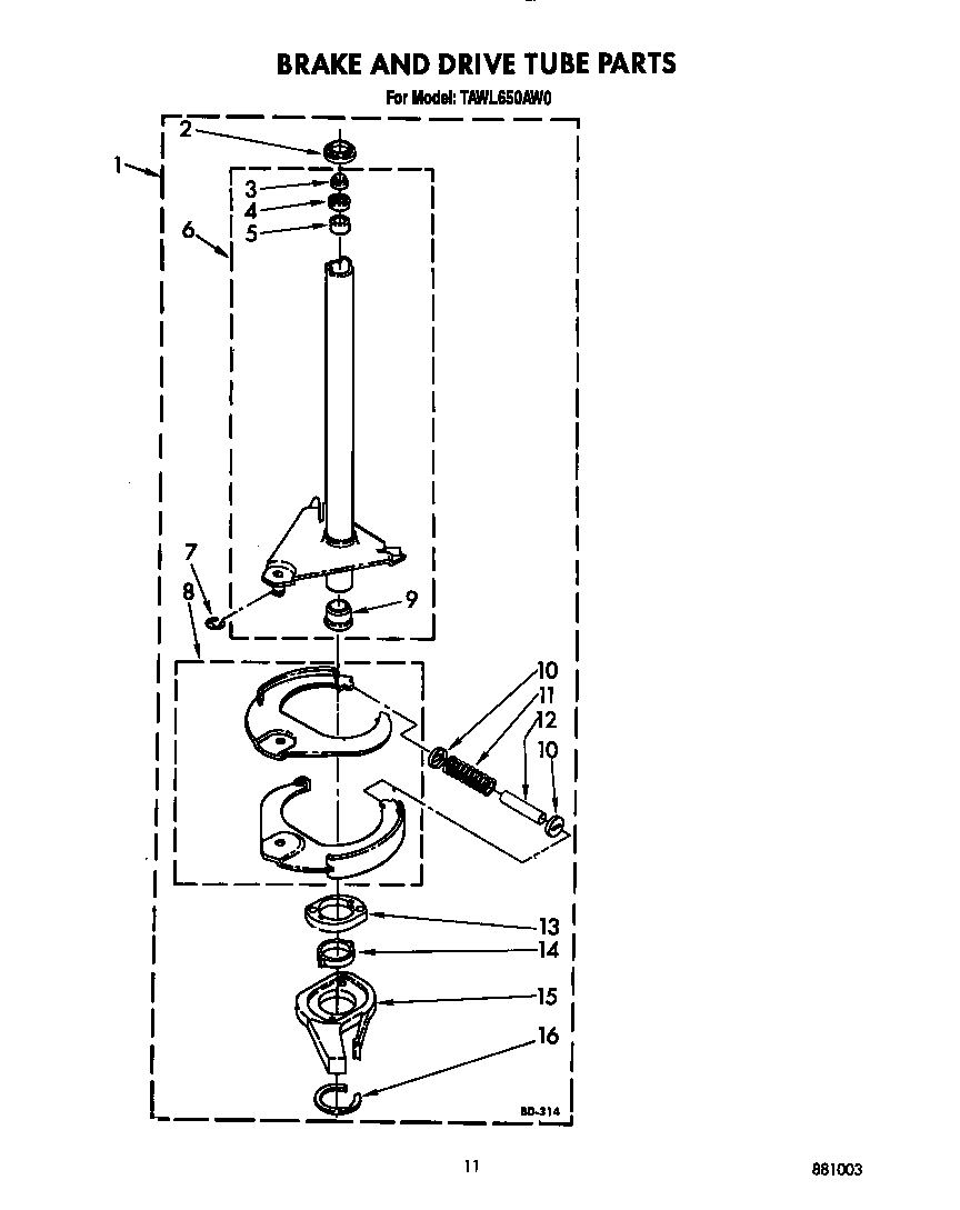 Brake and drive tube