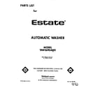 Estate TAWS690AW0 front cover diagram