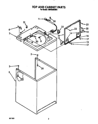 Top and cabinet