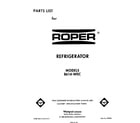 Roper 8614*0C front cover diagram