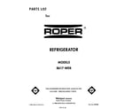 Roper 8617W0B front cover diagram
