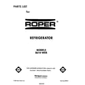 Roper 8614W0B front cover diagram