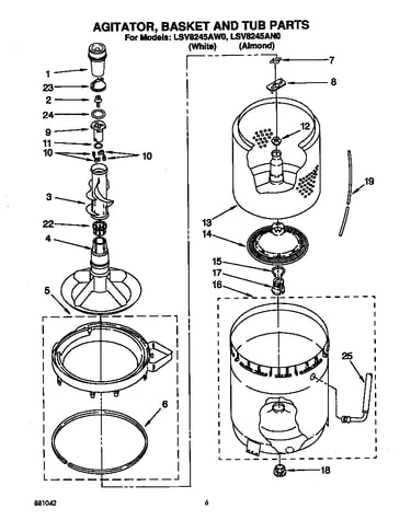 Agitator, basket and tub
