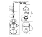 Whirlpool LST9355AW0 agitator, basket and tub diagram