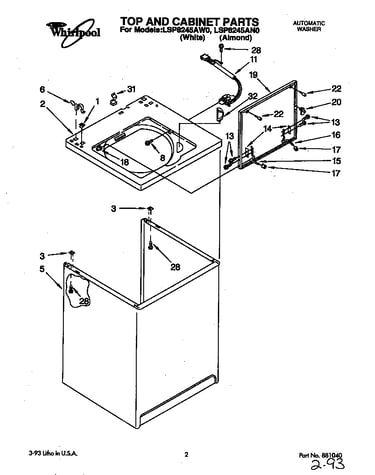 Top and cabinet