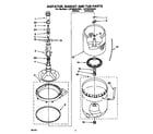 Whirlpool LST9245AW0 agitator, basket and tub diagram