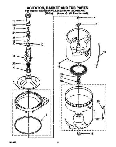 Agitator, basket and tub