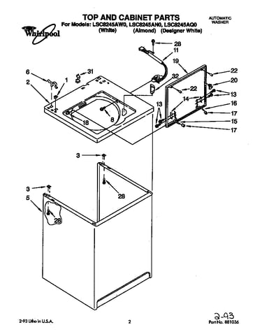 Top and cabinet
