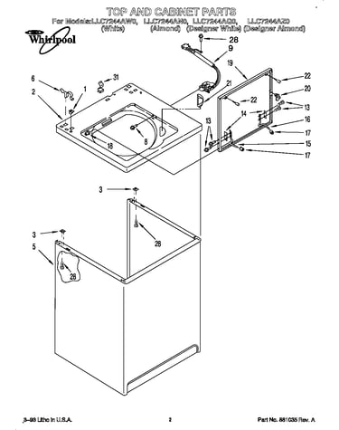 Top and cabinet