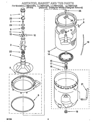 Agitator, basket and tub