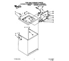 Whirlpool LLV8245AW0 top and cabinet diagram