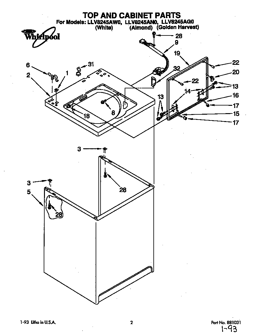 Top and cabinet